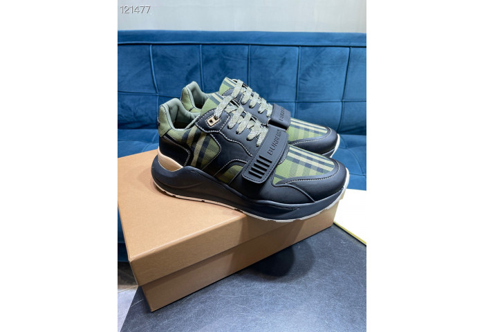 Bur*berry Vintage Check, Leather and Mesh Sneakers