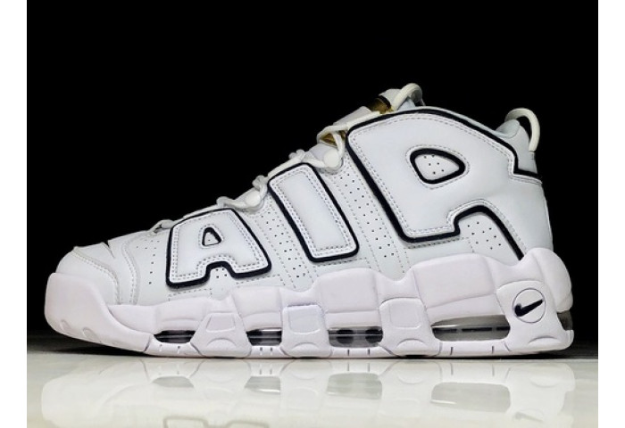 Nike Air More Uptempo White Navy Gold 415082-109