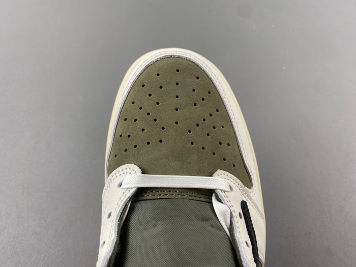 travis scott x air jordan 1 low og medium olive dm7866-200