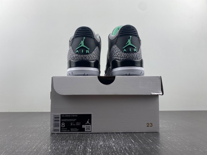 air jordan 3 "black/green glow" ct8532-031
