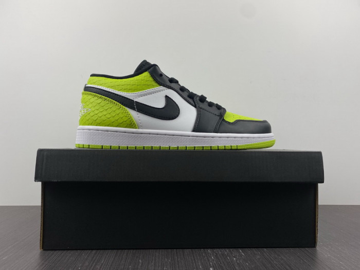 air jordan 1 low "vivid green snakeskin" dx4446-301