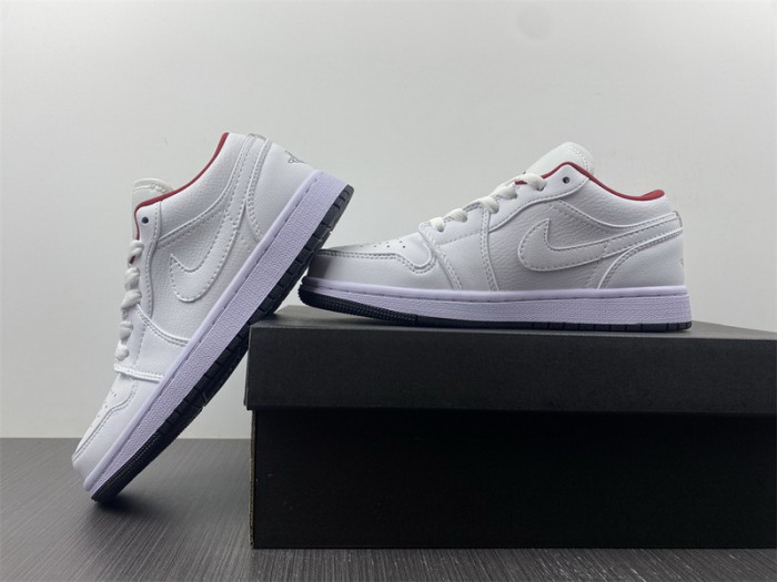 air jordan 1 low gs "white/red" 553560-164
