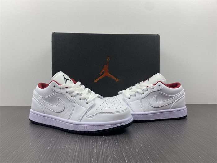 air jordan 1 low gs "white/red" 553560-164