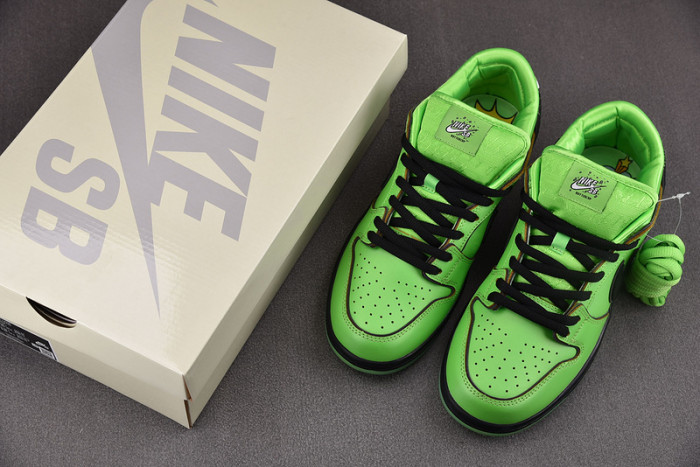 the powerpuff girls x nike sb dunk low “buttercup” fz8319-300