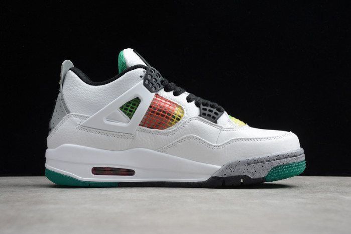 air jordan 4 retro "rasta - lucid green" - aq9129 100
