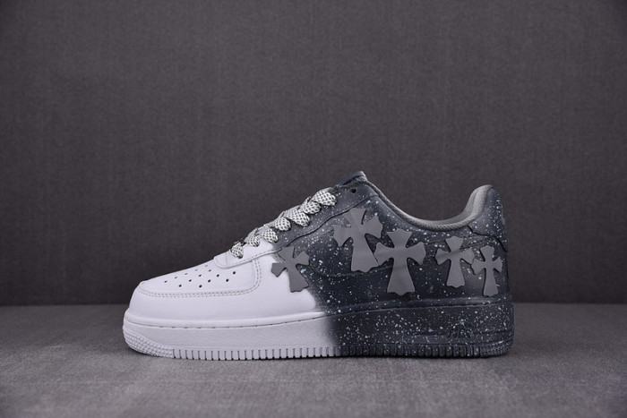 chrome hearts x nike air force 1 low 07 white/grey/black cw2288 111