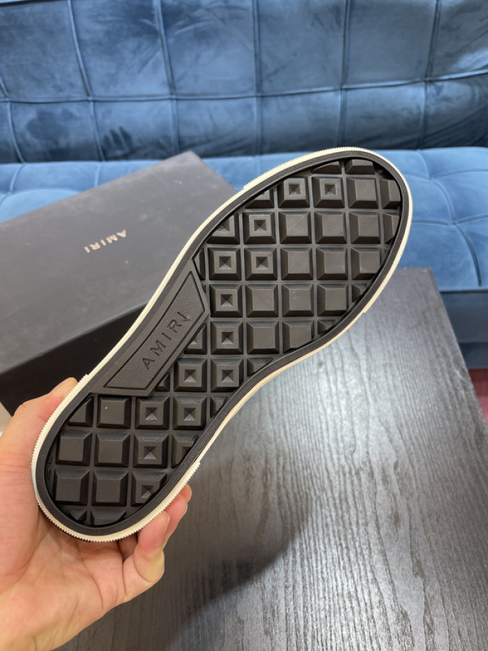 amiri* appliquéd leather and canvas sneakers