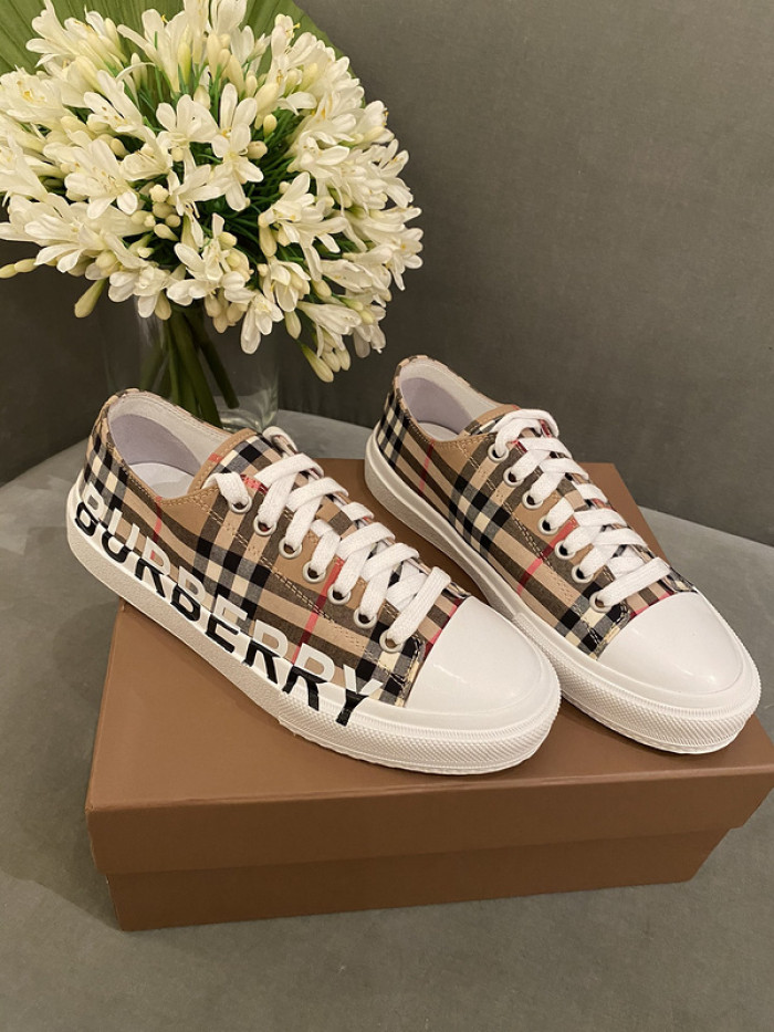 Bur*berry Vintage Check Cotton Sneakers