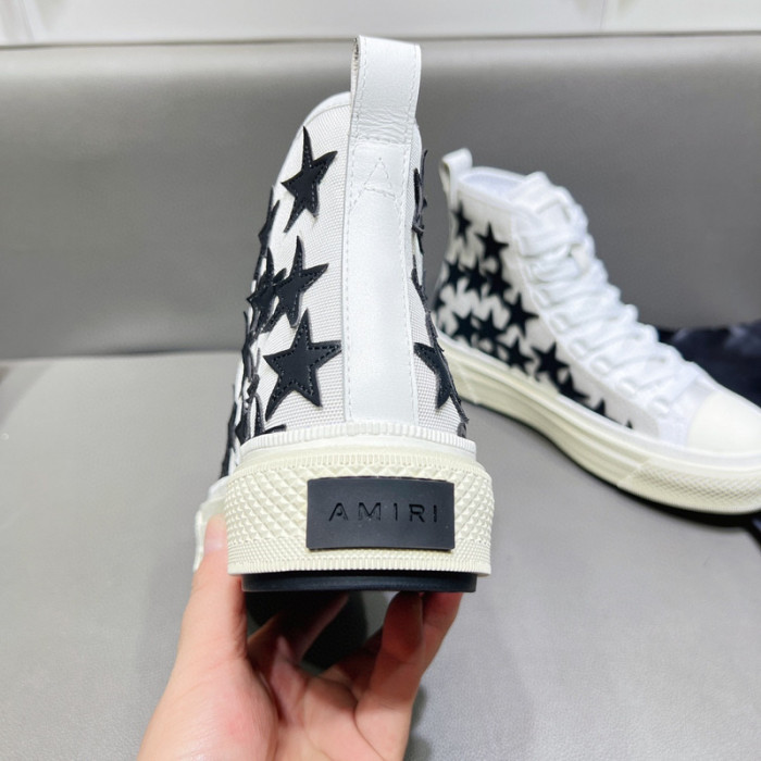 amiri* appliquéd leather and canvas sneakers