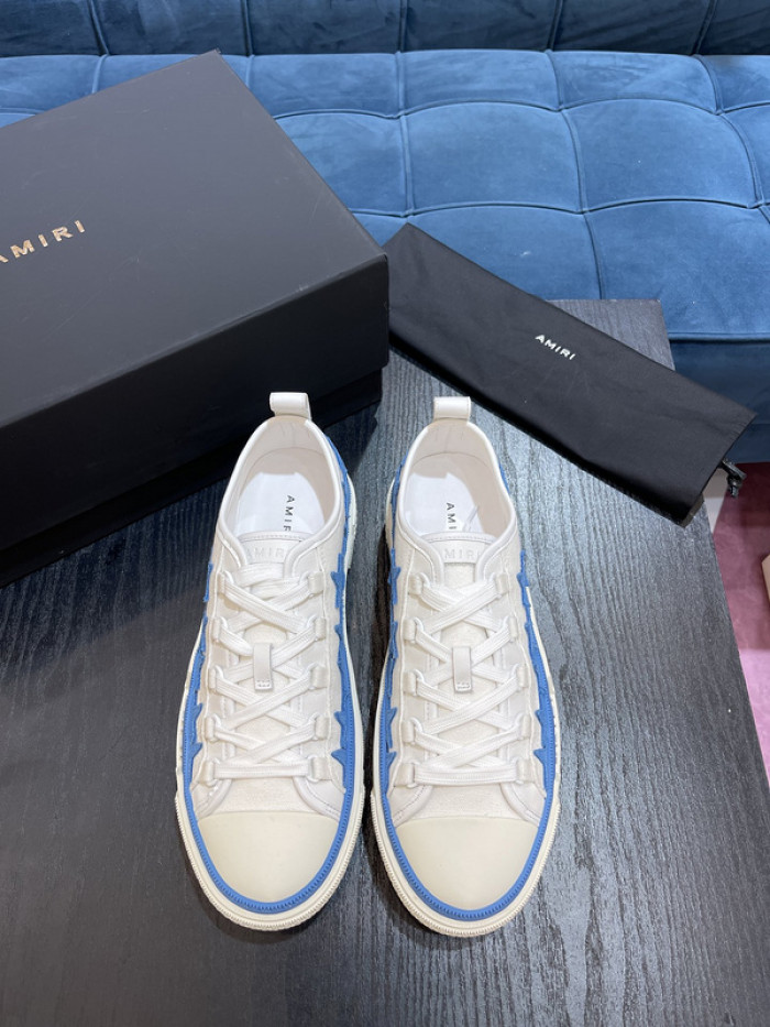 amiri* appliquéd leather and canvas sneakers