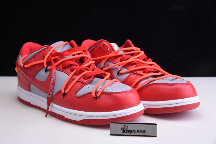 off white nike dunk low sp university red cu1726-600